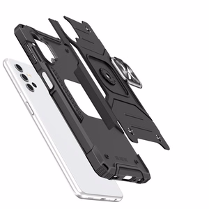 Wozinsky Ring Armor прочный гибридный чехол + магнитный держатель для Samsung Galaxy A73 серебряный