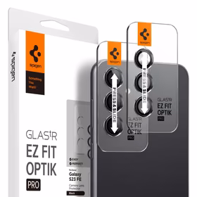 Spigen Glas.tR EZ Fit Optik Camera Protector jaoks Samsung Galaxy S23 FE - must 2 pcs.