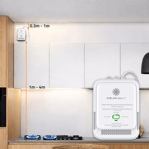 Qoltec 52651 maagaasi lekkeandurit | CH4 detektor | NG | Tuya | Wi-Fi | 85dB alarm | LED