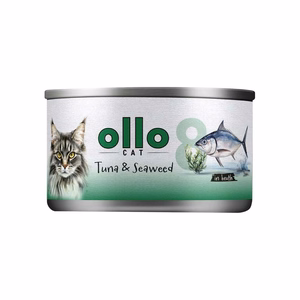 Ollo Cat No. 8 – влажный корм для кошек с тунцом и морскими водорослями в бульоне, 70 г