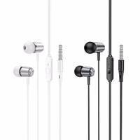 HOCO wire kõrvaklapid Jack 3,5 mm with microphone M108 hõbedane