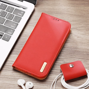 Dux Ducis Hivo Nahast Flip Cover Ehtne nahast rahakott kaartide ja dokumentide jaoks iPhone 14 Pro Max Brown
