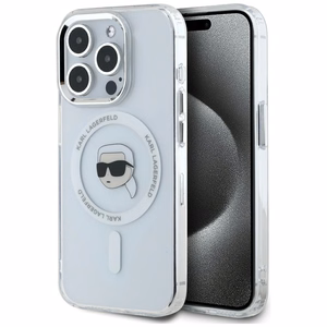 Karl Lagerfeld IML Metal Karl Head MagSafe Ümbris jaoks iPhone 15 Pro valge