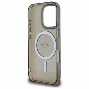 Guess IML Glitter Circle MagSafe ümbris jaoks iPhone 16 Pro Max - must