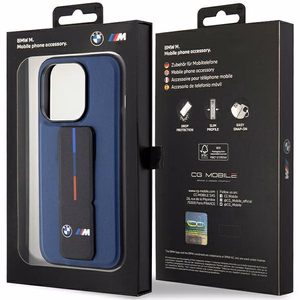 BMW M Grip Stand Bicolor ümbris jaoks iPhone 15 Pro - tumesinine