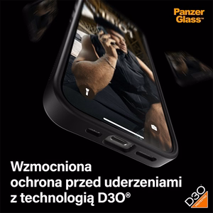 Military Grade Certified PanzerGlass ClearCase iPhone 15 Pro Ümbris - Läbipaistev & Must