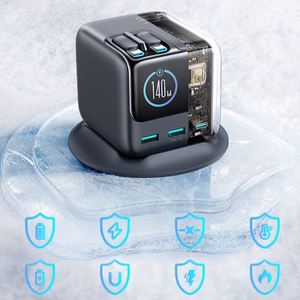 Joyroom Podix JR-TRD01 GaN 140W Desktop Laadija with 5 Ports and Dual Retractable Cables - Hall