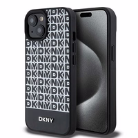 DKNY Leather Printed Pattern Metal Logo MagSafe Ümbris jaoks iPhone 15/14/13 - Must