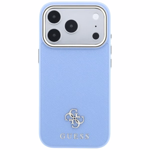 Guess Saffiano Small 4G & Classic Logo ümbris seadmele iPhone 18 Pro Max / 17 Pro Max, MagSafe-ühilduv – helesinine