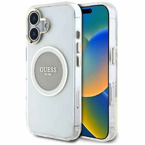 Guess IML Metal Colored Circle Classic Logo MagSafe ümbris jaoks iPhone 16 - hall