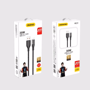 USB Cable Dudao "L22L" Grey "Lightning" 100cm (up to 30W)