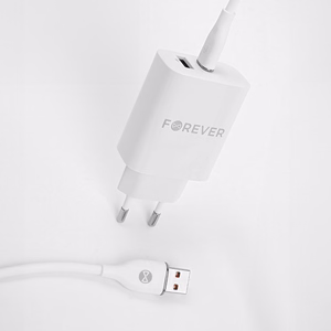 Forever kaabel USB - USB-C 1,0 m 6A valge