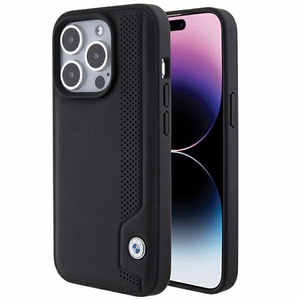 BMW Leather Blue Dots чехол iPhone 15 Pro Max - чёрный
