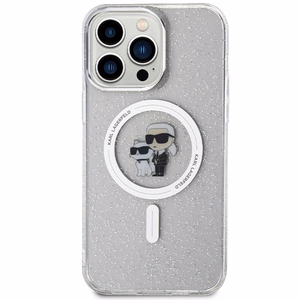Karl Lagerfeld KLHMP14XHGKCNOT Karl & Choupette Glitter ümbris seadmele iPhone 14 Pro Max 6.7", MagSafe'iga, läbipaistev