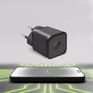 SBS TETRGAN1C20K 20W GaN USB-C Wall Laadija koos Power Delivery - must