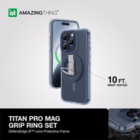 Amazing Thing Titan Pro Mag Ring Grip Ümbris 10FT IP156.1PTRBU jaoks Iphone 15 Pro tumesinine