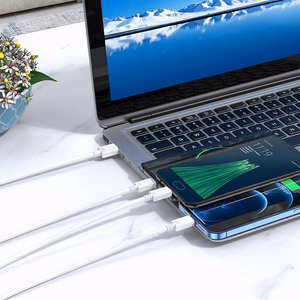 Kaabel 3in1 USB A to Lightning / Micro USB / USB C Hoco 2A 1 m X74 valge