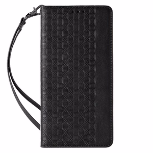 Magnet rihmaga ümbris iPhone 12 Pro pouch rahakott + Mini Lanyard Pendant Must