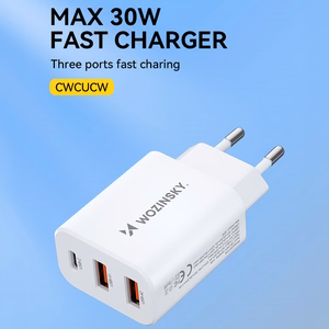 Wozinsky CWCUCW 30W USB-C / 2 x USB-A Wall Laadija - valge