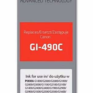 Activejet AC-G490C – tsüaan tindipudel, asendab Canon GI-490C, 70 ml, Supreme, 7000 lehekülge