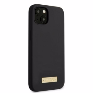 Guess GUHMP13MSPLK iPhone 13 6.1" чёрный/чёрный жёсткий чехол Silicone Logo Plate MagSafe