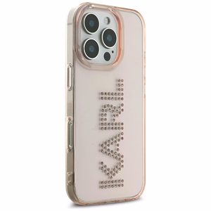 Karl Lagerfeld IML Rhinestones Logo iPhone 16 Pro Ümbris - Roosa