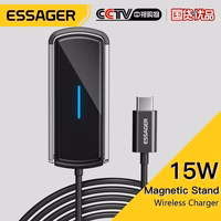 Juhtmevaba laadija Essager "Aurora" Magnetick Alus / Laadija Must 15W (Magsafe Compatible)