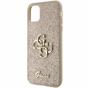 Guess GUHCN61HG4SGD ümbris jaoks iPhone 11 / Xr - kuldne Glitter Script Big 4G