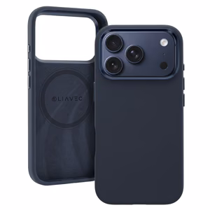 Liavec Silky чехол с металлической рамкой камеры для Iphone 17 Pro Max темно-синий