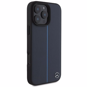 Mercedes MB sinine Line Leather MagSafe Ümbris jaoks iPhone 16 Pro Max - tumesinine