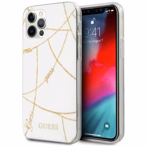 Guess kuldne Chain Collection iPhone 12 Pro Max 6.7" Ümbris - valge