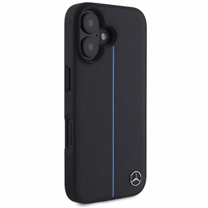 Mercedes MB sinine Line Leather MagSafe iPhone 16 Ümbris - must