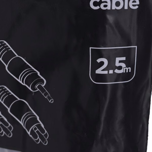 Gembird heli kaabel 2,5m, 3,5mm/2xRCA, M/M must, punane, valge
