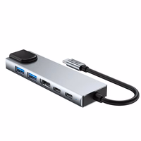 Tech-Protect HB02 HUB Adapter 6in1 USB-C + USB2.0 + USB3.0 + HDMI 4K 30Hz + RJ45 + PD100W - hall