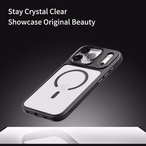 Rock Guard Lens Protection Series Magnetic Ümbris jaoks Iphone 17 Pro läbipaistev-must
