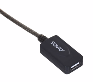 SAVIO CL-130 USB aktiivne pordipikendus 10m USB 2.0-A male USB 2.0-A female must