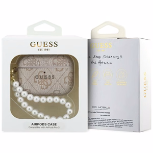 Чехол Guess 4G Pearl Strap для AirPods Pro 3 розовый