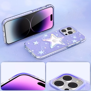 Kingxbar Heart Star seeria ümbris iPhone 14 Plus'ile lilla tähega ümbris