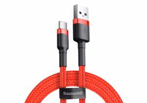 Baseus cable Cafule USB - USB-C 0,5 m 3A punane