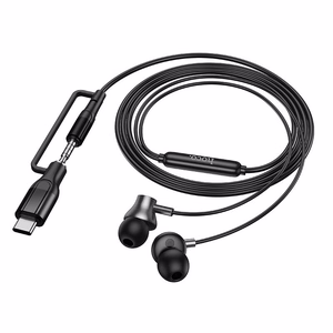 Hoco M119A juhtmega mikrofoniga kõrvaklapid, 3,5 mm / USB-C pistik, mustad