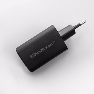 Qoltec 50766 universaalne laadija sülearvutile, mängukonsoolile, välisele akule, nutitelefonile, nutikellale, tahvelarvutile Must AC Kiirlaadija