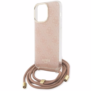 GUESS ümbris jaoks IPHONE 15 Pro Max GUHCP15XHC4SEP(Crossbody Cord 4G Print) roosa