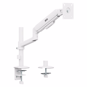 Ergo Office ER-691 W – gas-spring monitor arm for 17–32-inch screens, 1–10 kg, VESA up to 100×100, matte white