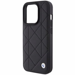 BMW Leather Quilted чехол для iPhone 15 Pro Max - чёрный