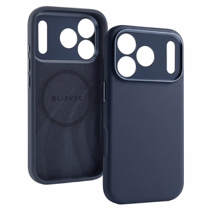 Liavec Silk Shield чехол с металлической рамкой камеры для Iphone 17 Pro Max темно-синий