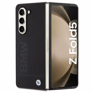 BMW Signature Logo Imprint ümbris jaoks Samsung Galaxy Z Fold 5 - must