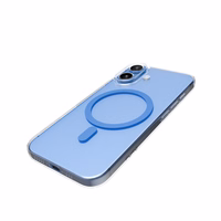 Puro Lite Mag TPU+PC Ümbris Compatible with MagSafe jaoks iPhone 17 - Läbipaistev with Sinine Ring