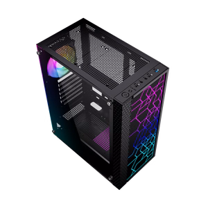 Gembird Fornax 2500 ARGB Gaming ATX Midi Tower tagavalgustusega must arvutikorpus