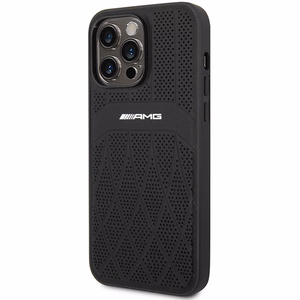 AMG AMHMP14XOSDBK iPhone 14 Pro Max 6.7" чёрный/чёрный хардкейс Leather Curved Lines MagSafe