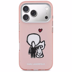 Karl Lagerfeld Karl & Choupette Back MagSafe Ümbris for iPhone 17 Pro Max - roosa